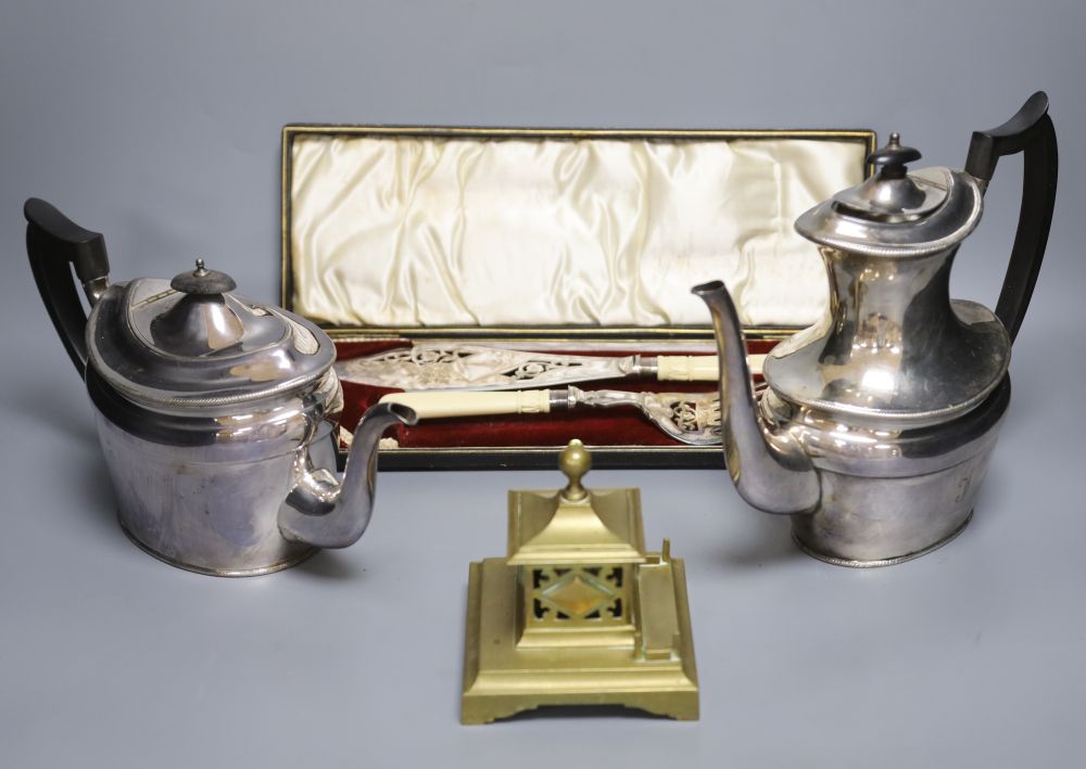 A box of assorted silver plated wares